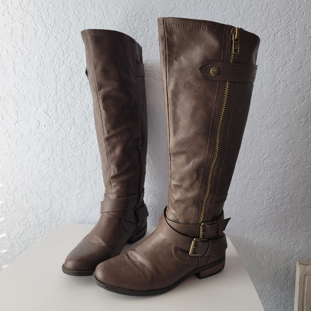 Rampage Women's Hansel Zipper and Buckle Knee- High Riding Boots SIZE 7 - Picture 5 of 14